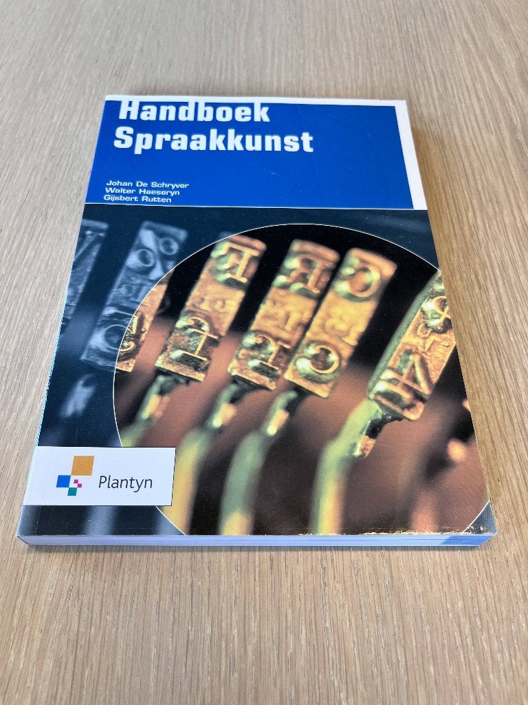 Handboek Spraakkunst - Plantyn, Boeken, Ophalen of Verzenden, Zo goed als nieuw, Hoger Onderwijs, Johan De Schryver, Walter Haeseryn, Gijsbert Rutten