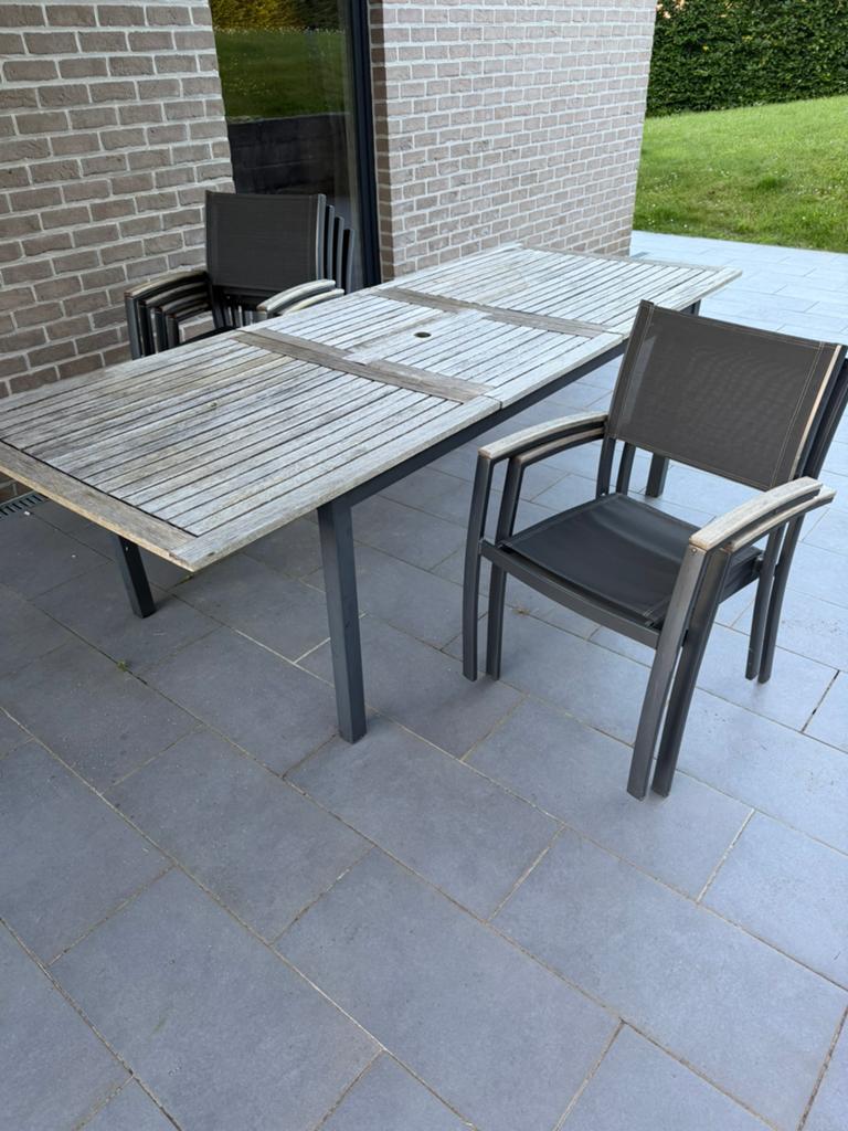 Table et chaises de jardin, Jardin & Terrasse, Enlèvement, Utilisé, Bois, Chaise