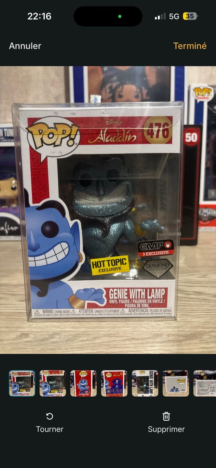 Funko pop genie with lamp #476 - disney -  hot topic emp, Enlèvement ou Envoi, Neuf