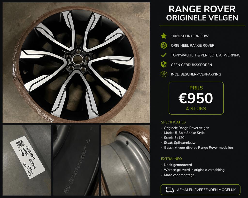 ORIGINELE RANGE ROVER VELGEN – SPLINTERNIEUW, Boeken, Economie, Management en Marketing, Nieuw, Ophalen