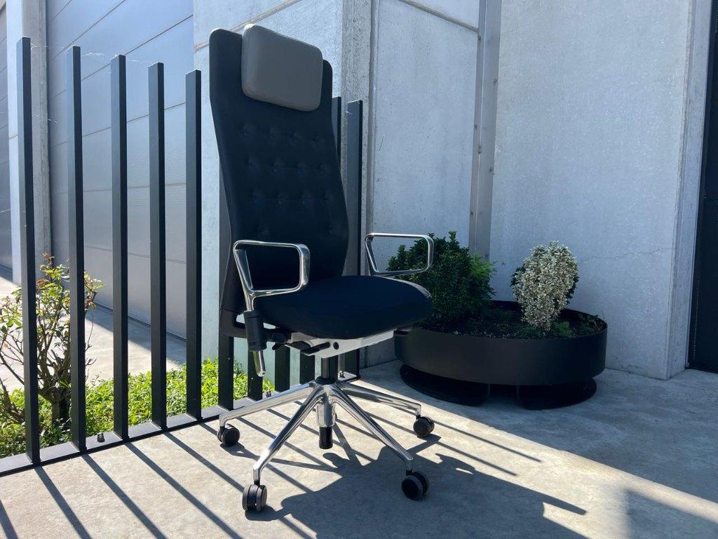 Fauteuil de bureau en cuir Vitra ID Trim, Maison & Meubles, Chaises de bureau, Comme neuf, Chaise de bureau, Noir, Ergonomique