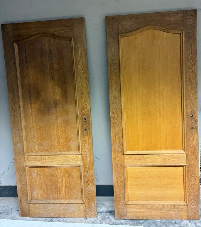 2 gezandstraalde eiken deuren, Doe-het-zelf en Bouw, Ophalen, Gebruikt, Hout