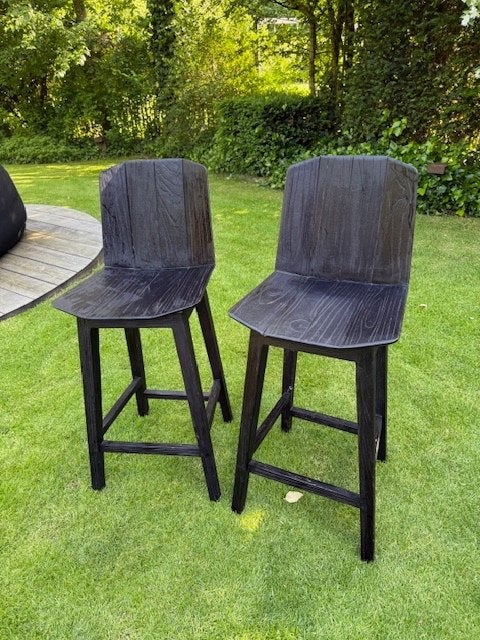 Gommaire Tabourets en teck modèle ALBA, Maison & Meubles, Tabourets, Comme neuf, Bois, Enlèvement