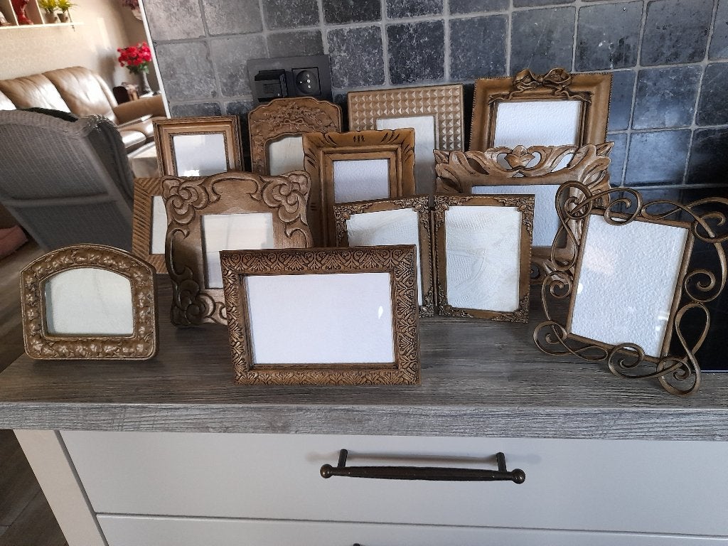 fotokaders, goud gepatineerd, Huis en Inrichting, Ophalen of Verzenden, Gebruikt, Goud