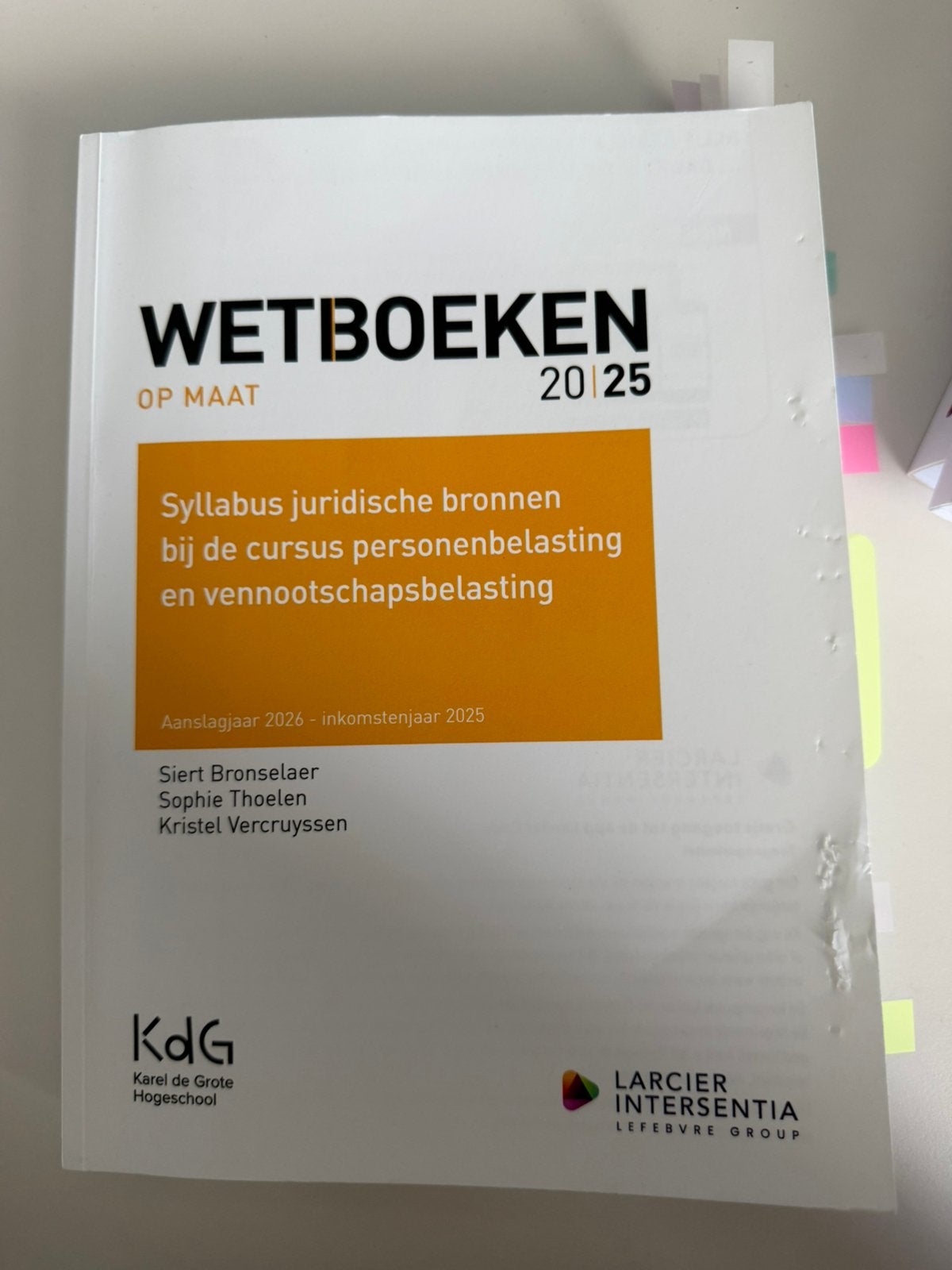 Syllabus juridische bronnen bij de cursus personenbelasting, Ophalen of Verzenden, Zo goed als nieuw