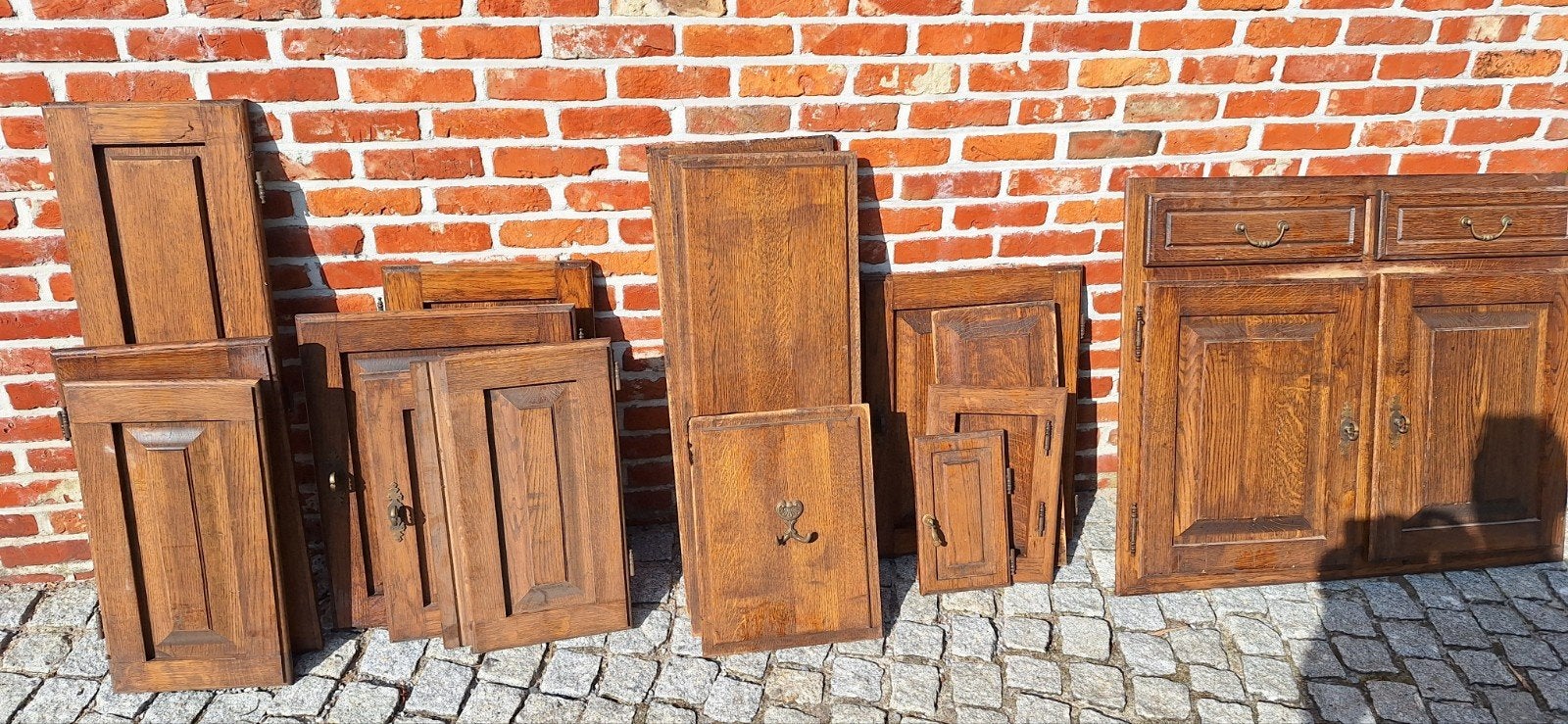Massief eiken keukenkast deurtjes en lades, Bricolage & Construction, Bois & Planches, Enlèvement, Chêne
