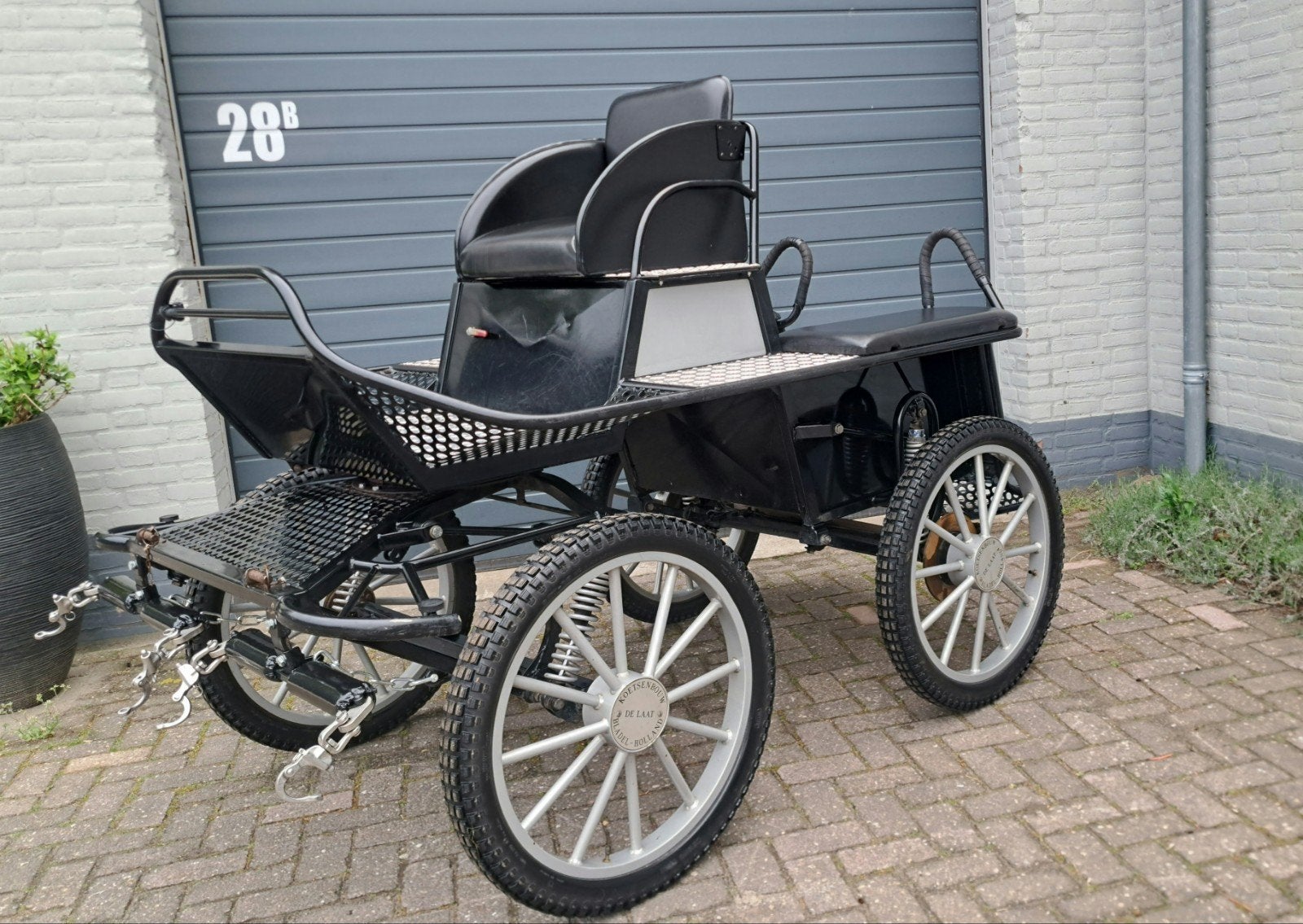 La voiture de conduite automobile de la fin du marathon, Calèche marathon