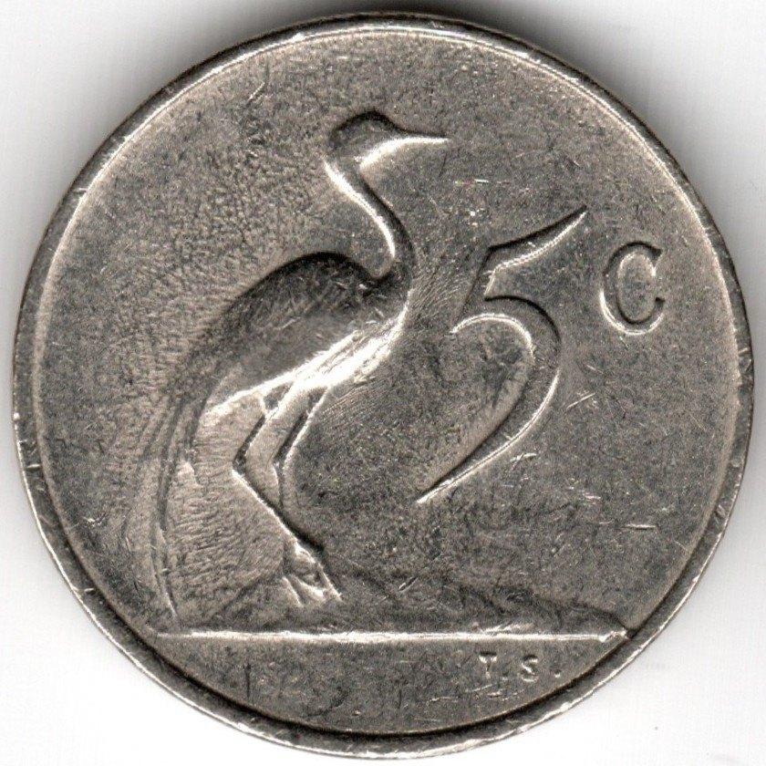 Afrique du Sud : 5 Cent 1965 English KM #67 .1 Ref 16259, Timbres & Monnaies, Monnaies | Afrique, Enlèvement ou Envoi, Afrique du Sud