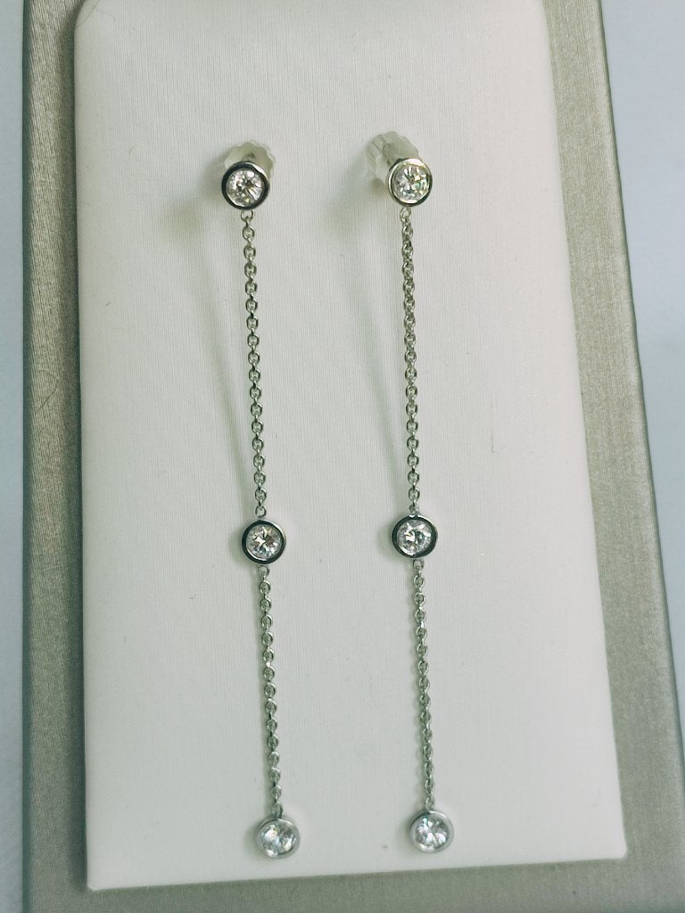 Exclusieve gouden oorhangers met diamanten, Ophalen of Verzenden, Zo goed als nieuw, Met edelsteen, Goud
