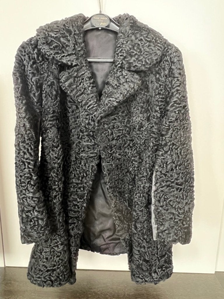 Manteau femme en véritable Astrakan - Vintage années 1950, Autre, Taille 38/40 (M), Enlèvement ou Envoi, Porté
