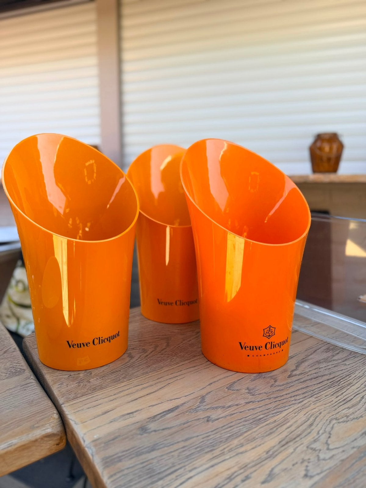 Lot de 3 seaux à champagne Veuve Clicquot orange, Enlèvement, Utilisé