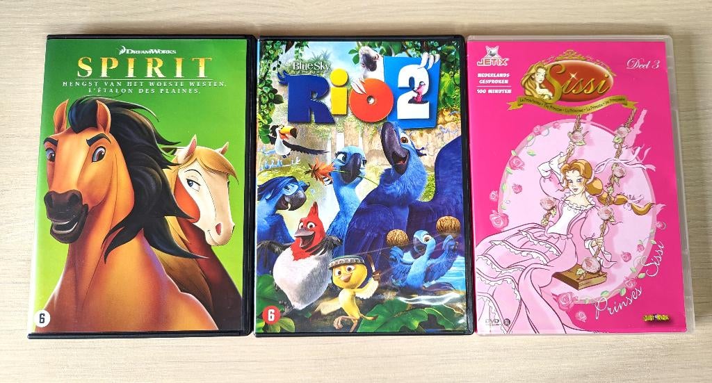 3 DVD's : Spirit, Rio en Sissi, Alle leeftijden, Ophalen of Verzenden, Avontuur, Film