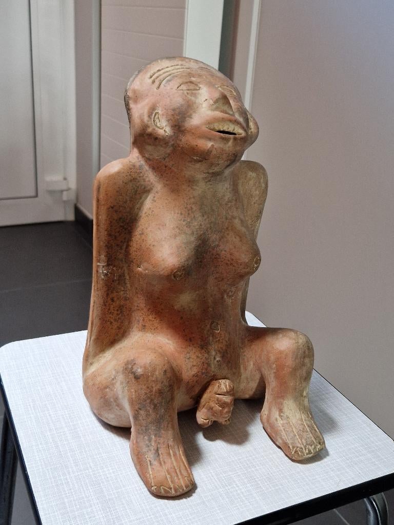 Terracotta beeldje - precolumbiaanse stijl, Ophalen of Verzenden