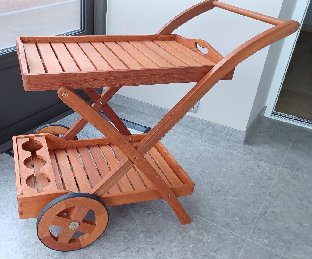 serveerwagen hout, Jardin & Terrasse, Accessoires mobilier de jardin, Comme neuf, Enlèvement