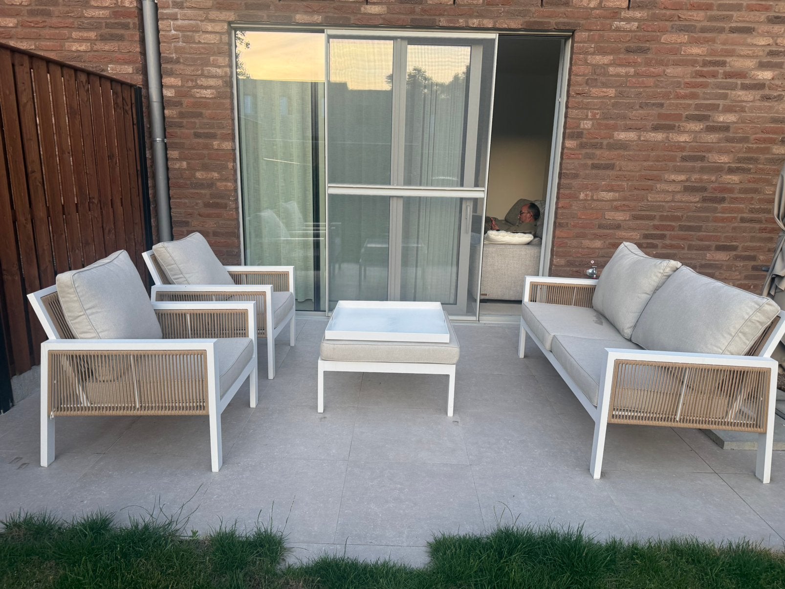 Prachtige tuinset, Tuin en Terras, Ophalen, 4 zitplaatsen, Aluminium, Zo goed als nieuw