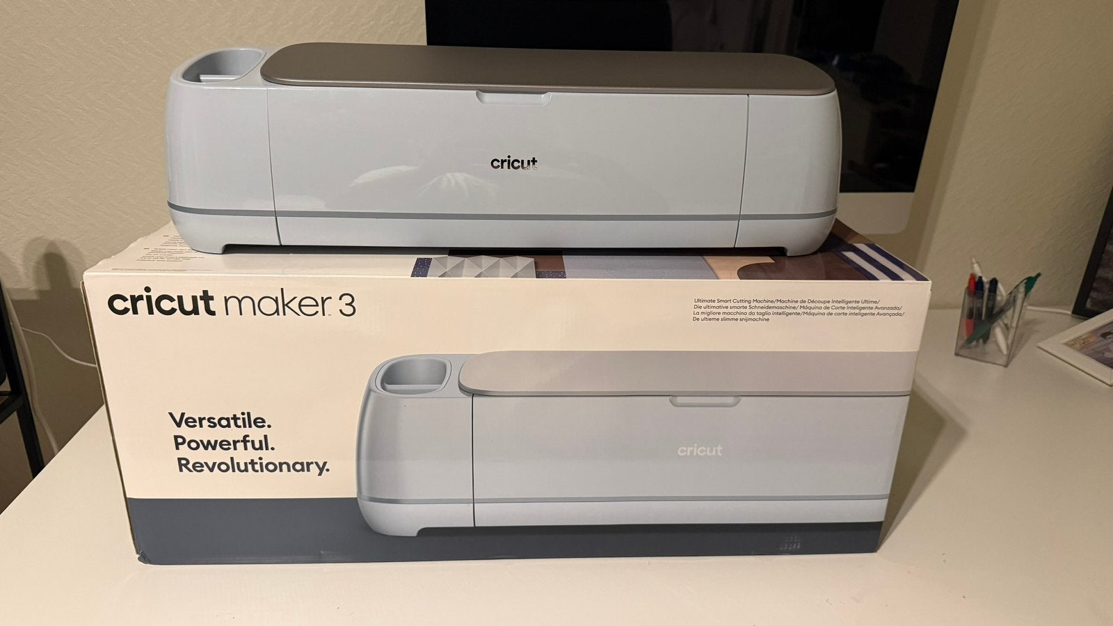 Cricut Maker 3 + accessoires – Zo goed als nieuw, Textile, Bleu, Comme neuf, Machine
