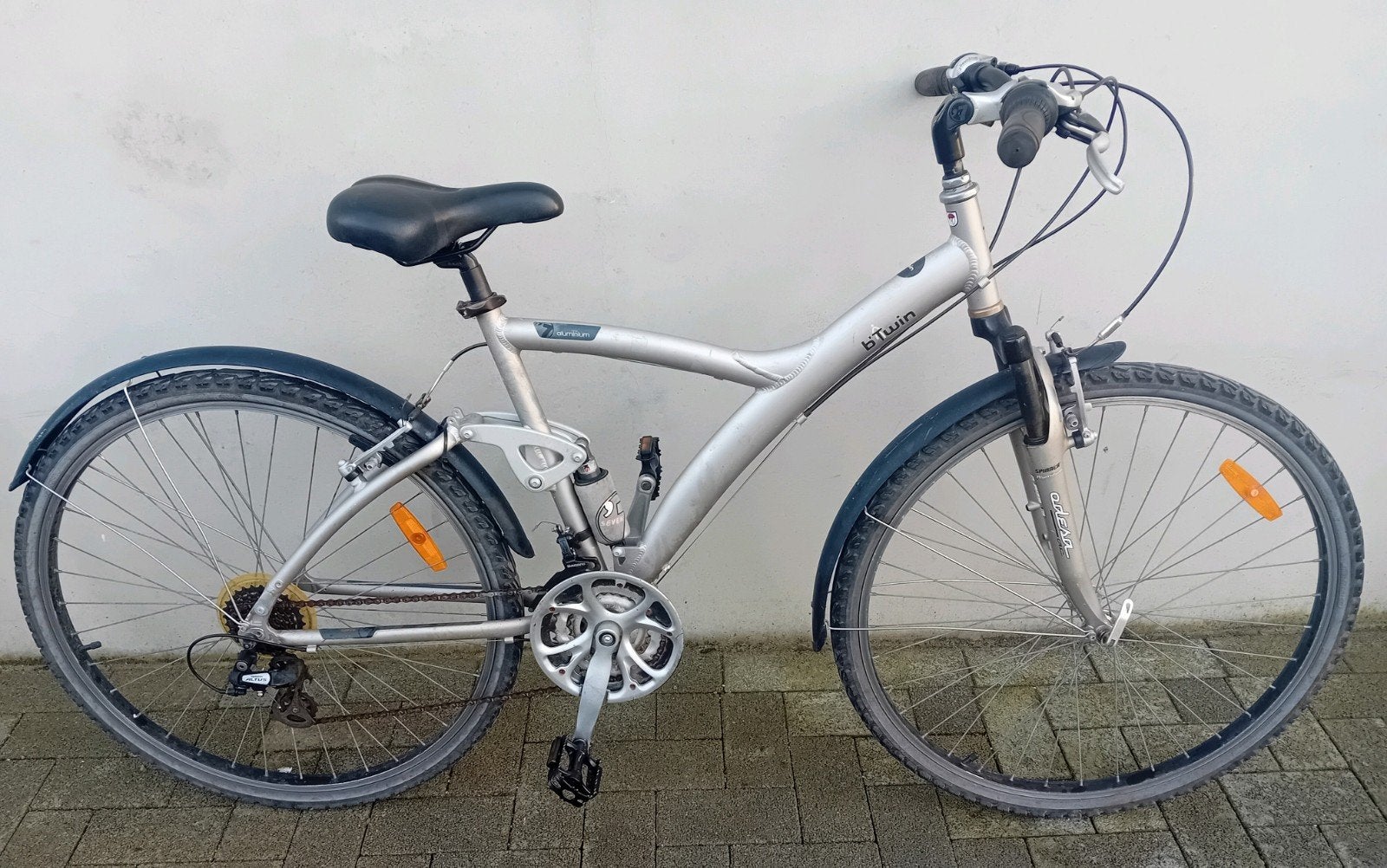 Herenfiets - damesfiets- mountainbike alu Btwin 28inch 21v🚴, Vélos & Vélomoteurs, Autres marques, Frein sur jante, 45 à 49 cm