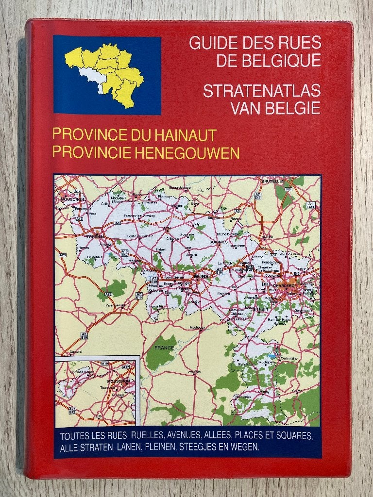 STRATENATLAS VAN BELGIË PROVINCIE HENEGOUWEN, Boeken, Atlassen en Landkaarten, Ophalen of Verzenden, Standaard uitgeverij, 1800 tot 2000
