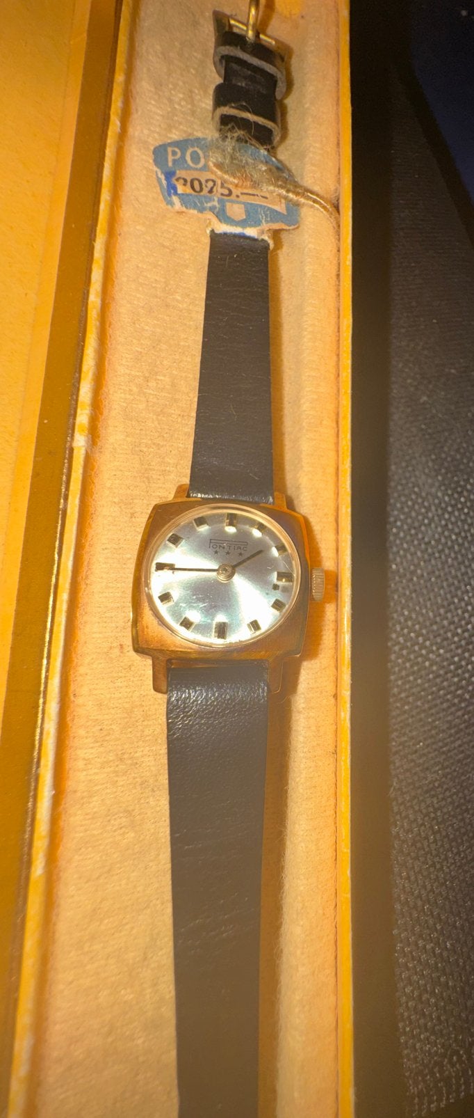 Vintage dames pontiac nieuw, Handtassen en Accessoires, Overige merken, Leer, Staal, Polshorloge