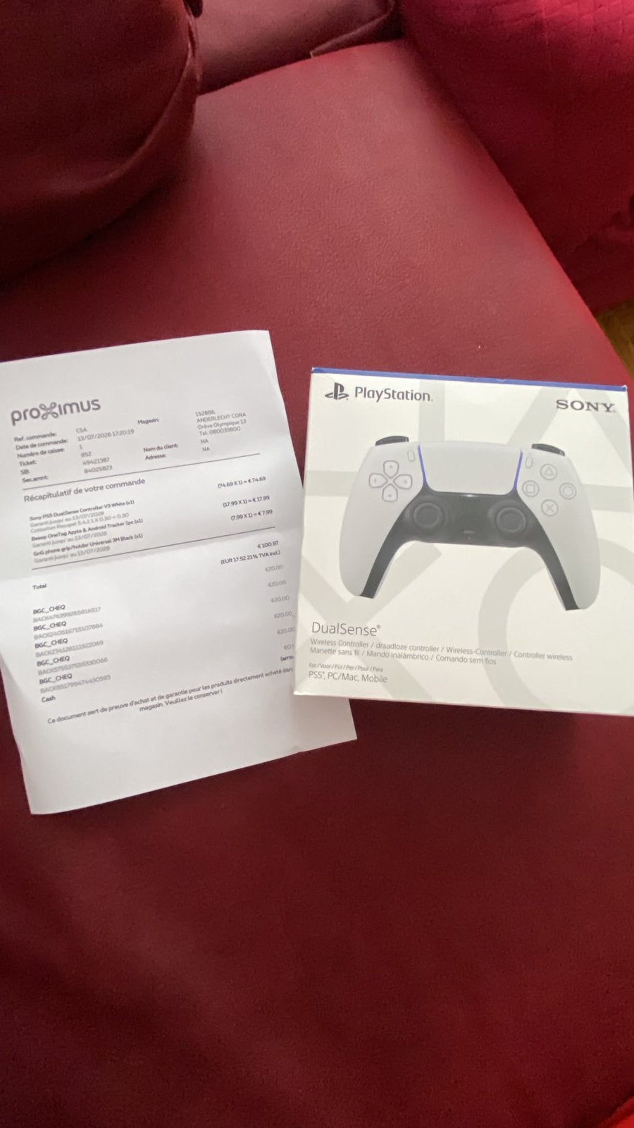 Mannette ps5 avec facture, Consoles de jeu & Jeux vidéo, Enlèvement ou Envoi, Neuf, Playstation 5