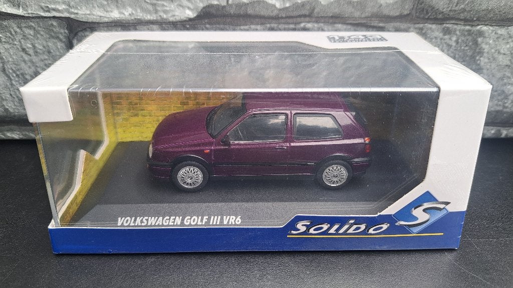 VW Volkswagen Golf MKIII VR6 Mauve 1/43ème, Hobby en Vrije tijd, Solido, Auto, Solido, Nieuw