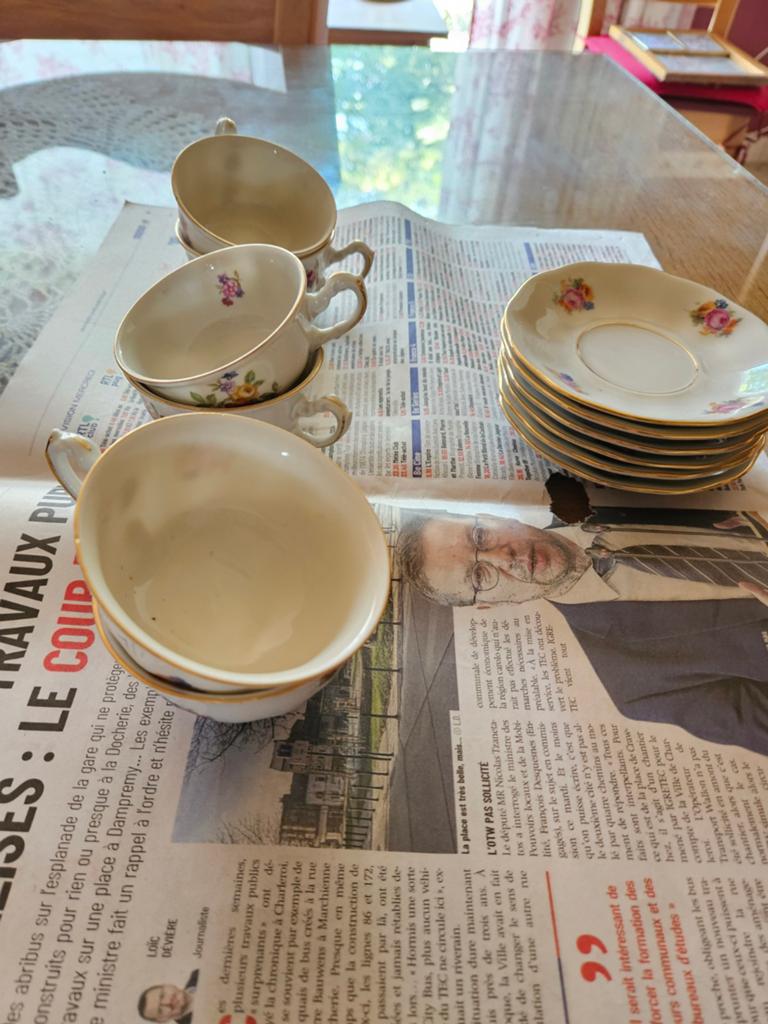 6 tasse et sous tasse