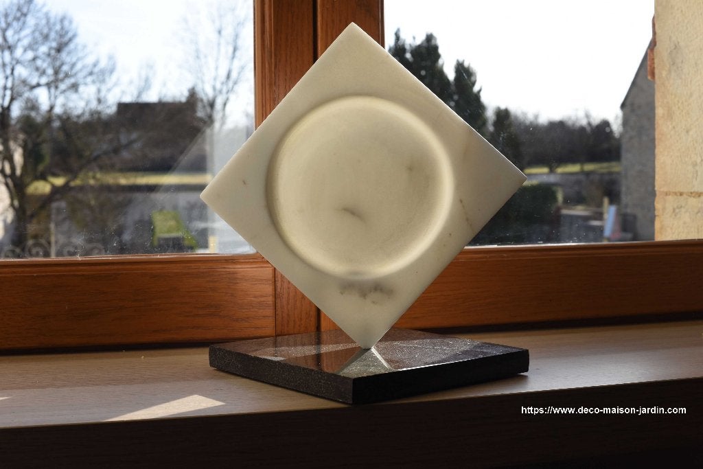 Sculpture en Marbre de Carrare – Lumière Décoration Maison, Antiquités & Art, Enlèvement ou Envoi, Noir