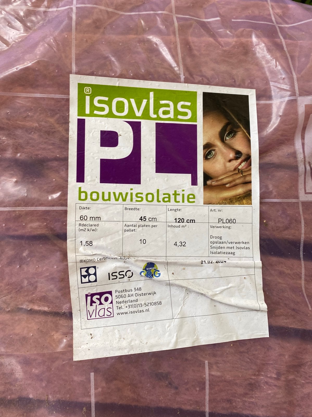 Isovlas PL060 vlasisolatie 60 mm – 5,4 m² – 10 platen, Doe-het-zelf en Bouw, Ophalen, Nieuw
