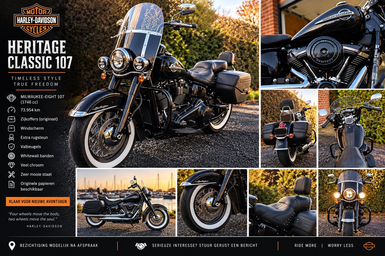 Harley Davidson heritage, Occasion, Chopper, Particulier, Handgeschakeld