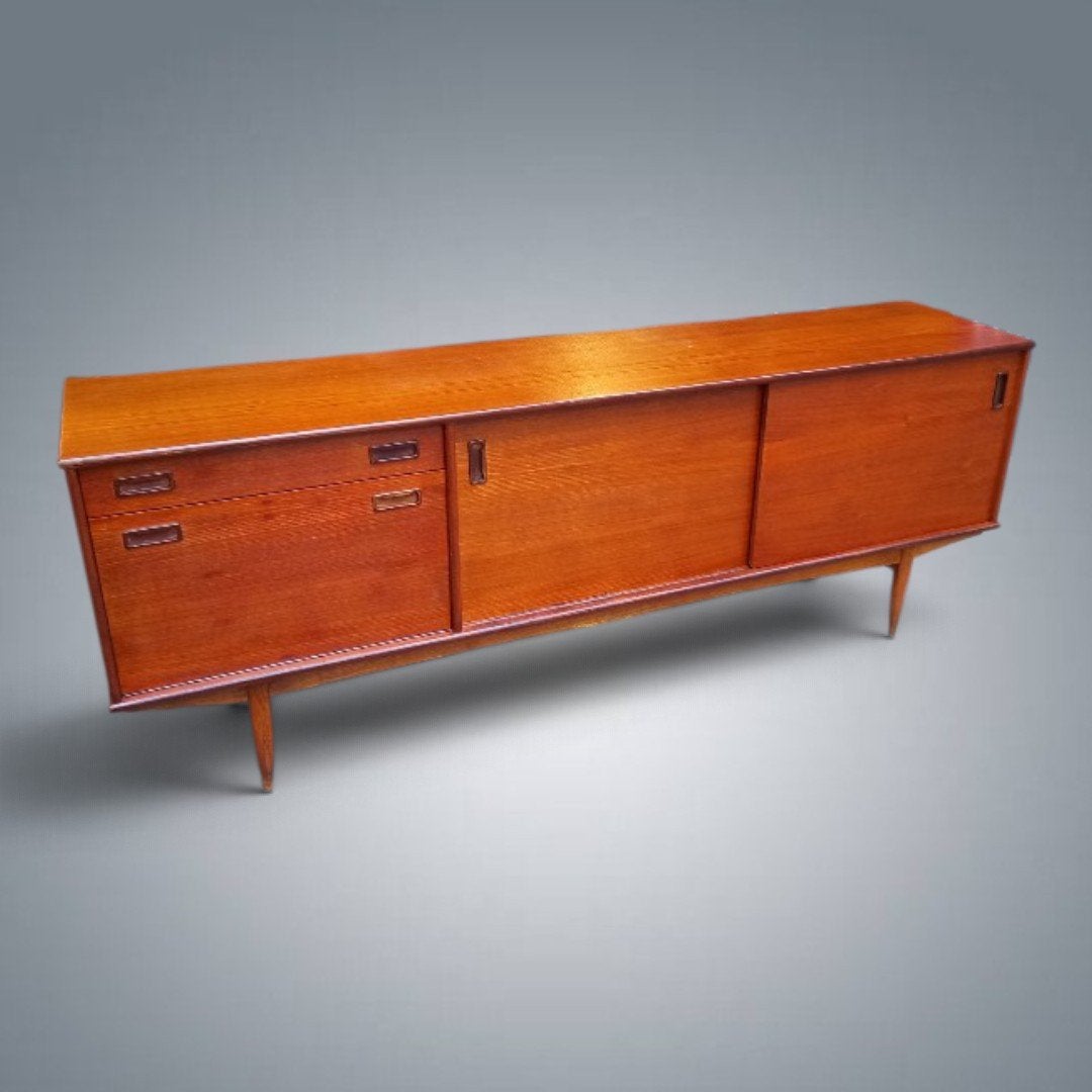 Sideboard Vintage Dressoir Scandinave Teck 1960's, Antiquités & Art, Enlèvement