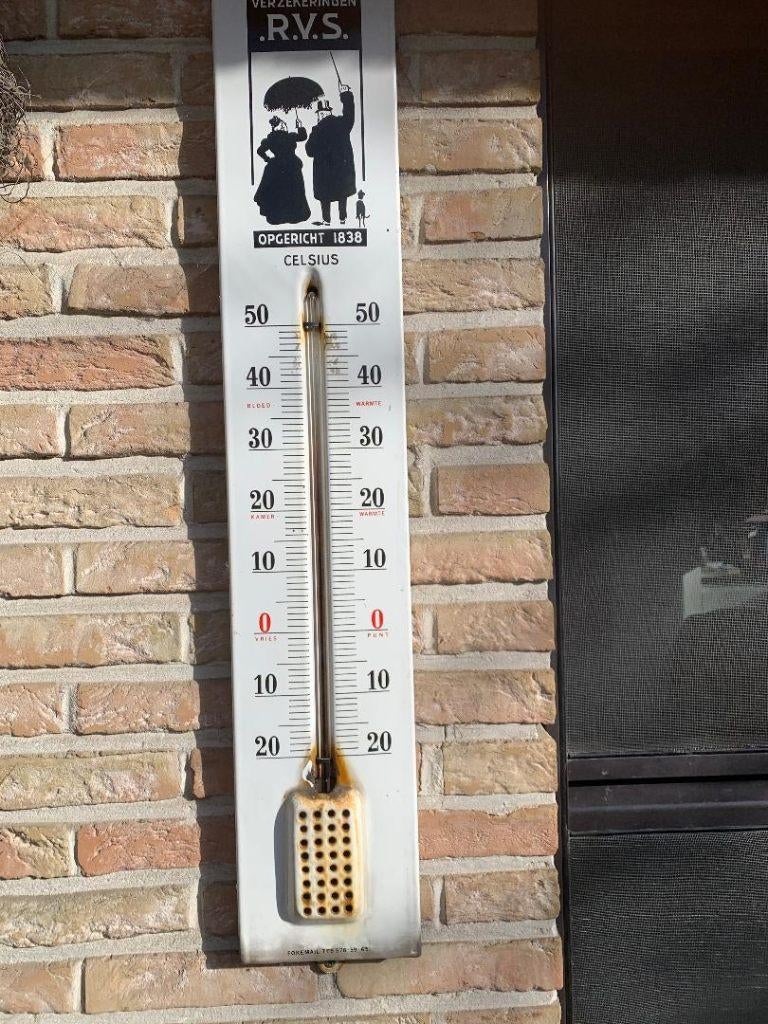 Emaille thermometer, Verzamelen, Ophalen, Gebruikt, Reclamebord