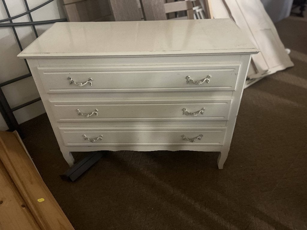 witte commode met nachtkasje, Enlèvement, Utilisé, Commode