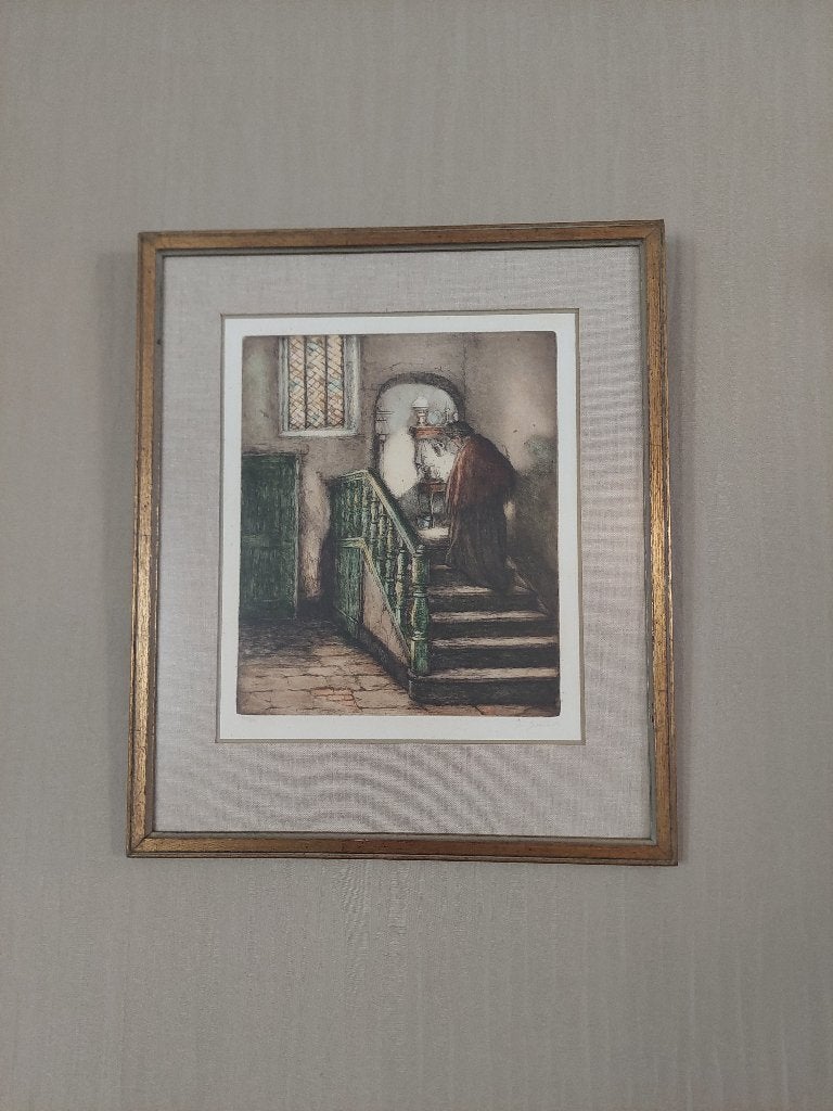 Dame op trapje - Albert Geudens, Signé, Enlèvement