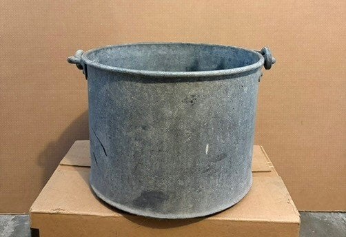 CHAUDRON EN ACIER ZINGUÉ - VINTAGE, Antiquités & Art, Enlèvement