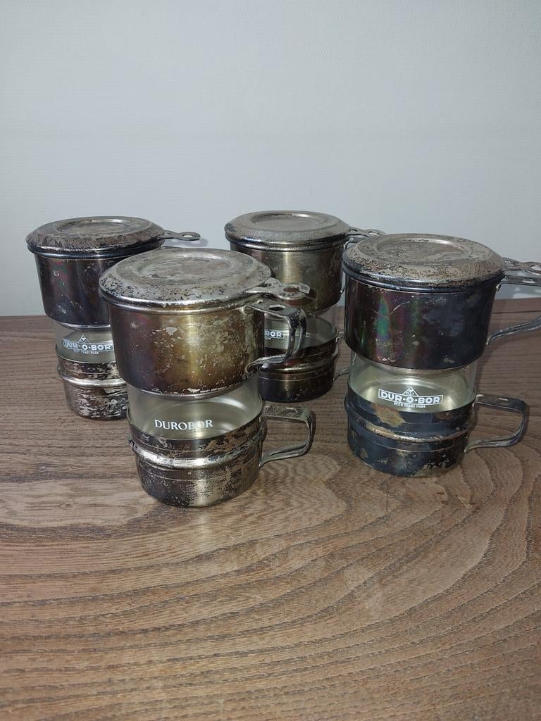 Zilver koffietassen met filter, Antiek en Kunst, Ophalen, Zilver