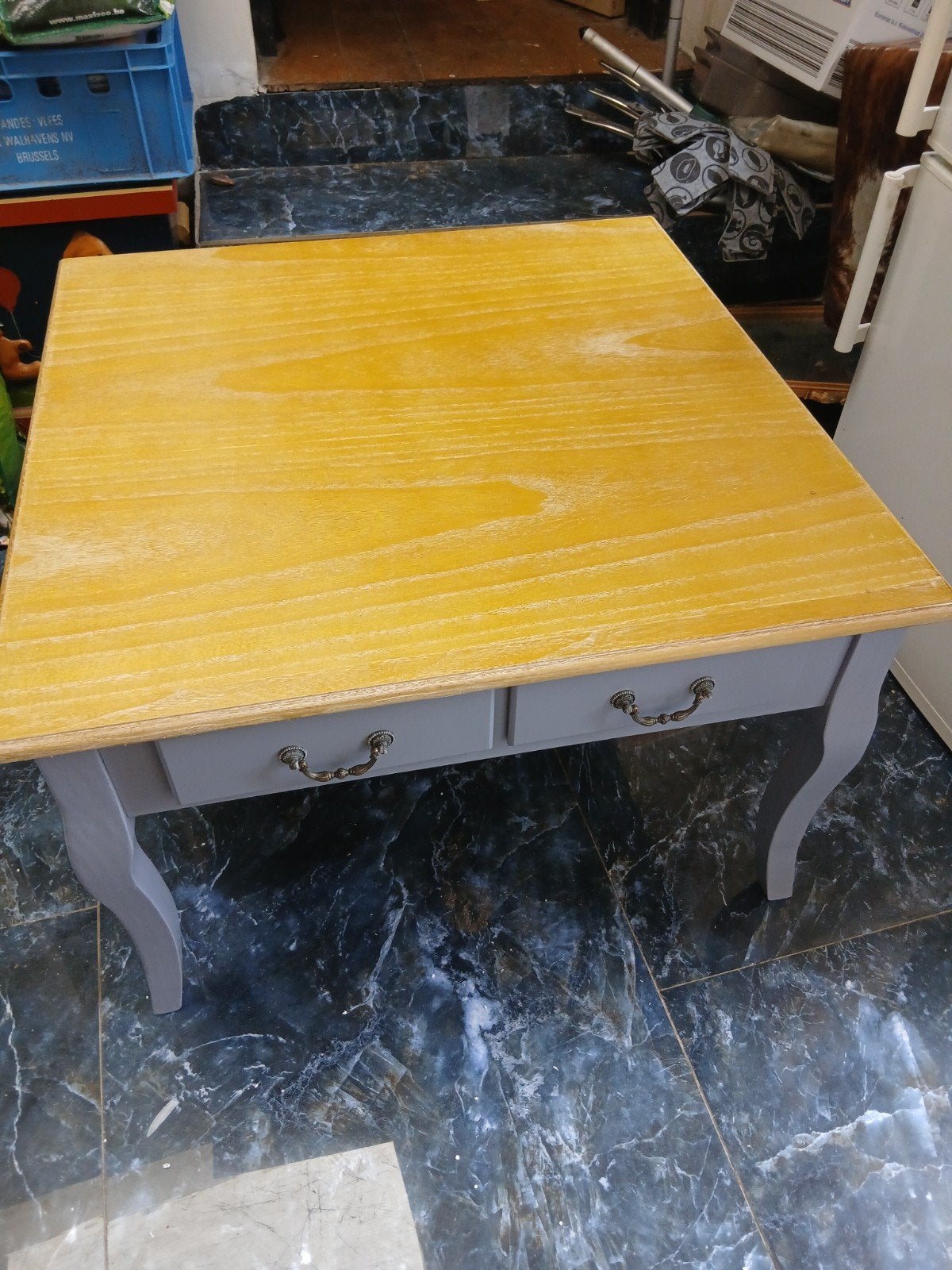 Splinternieuwe grijze salontafel met lades (80x80x50 cm) – O, Ophalen