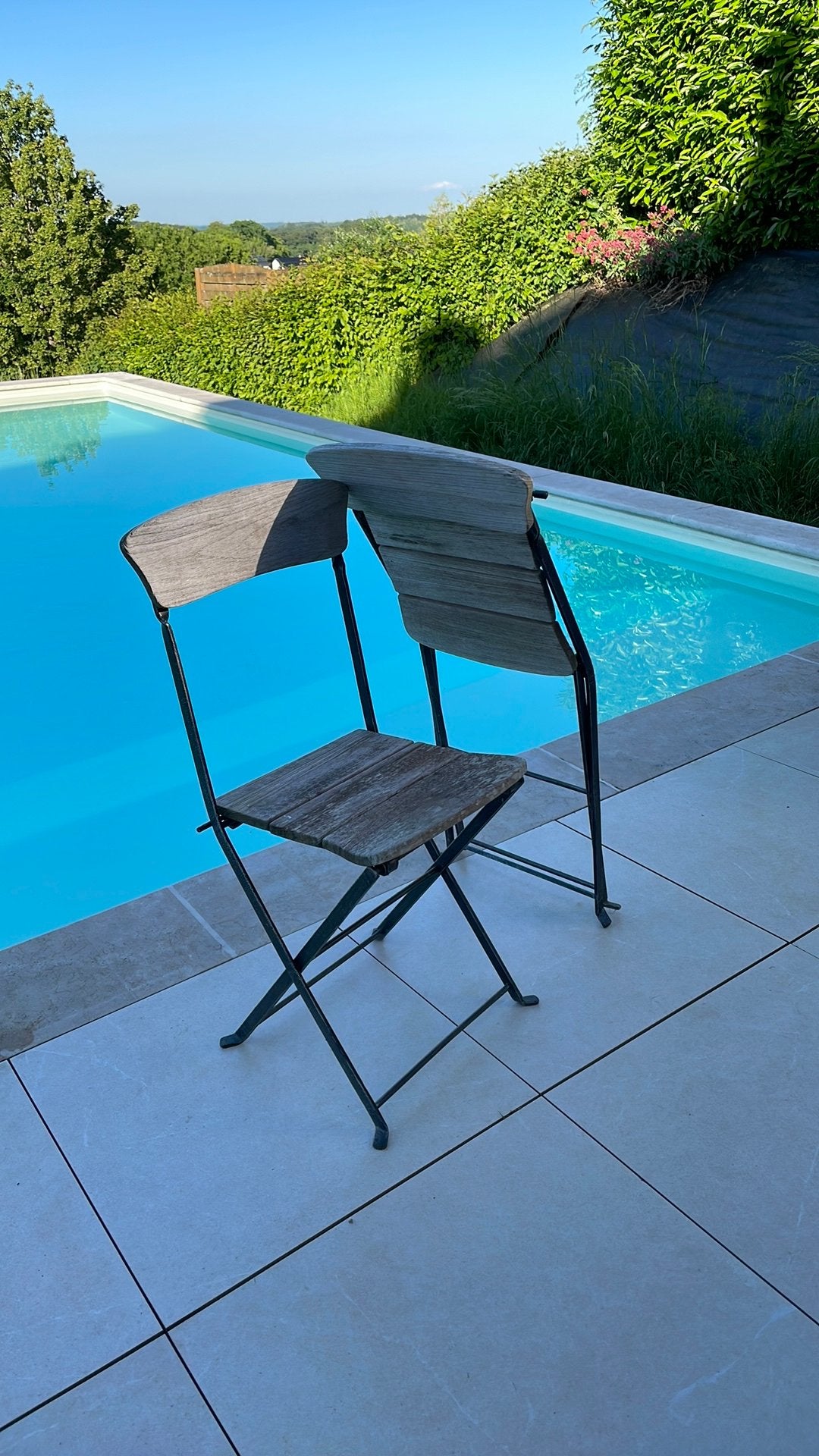 2 chaises en Teck, Jardin & Terrasse, Enlèvement, Comme neuf, Métal
