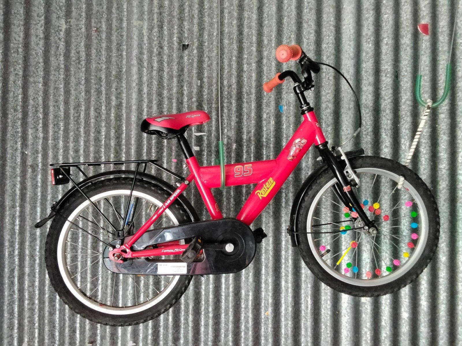 Kinderfiets CARS.  LEEFTIJF VANAF 3.5 JAAR....18x1.75, Ophalen, 16 tot 20 inch, Velgrem, Zo goed als nieuw