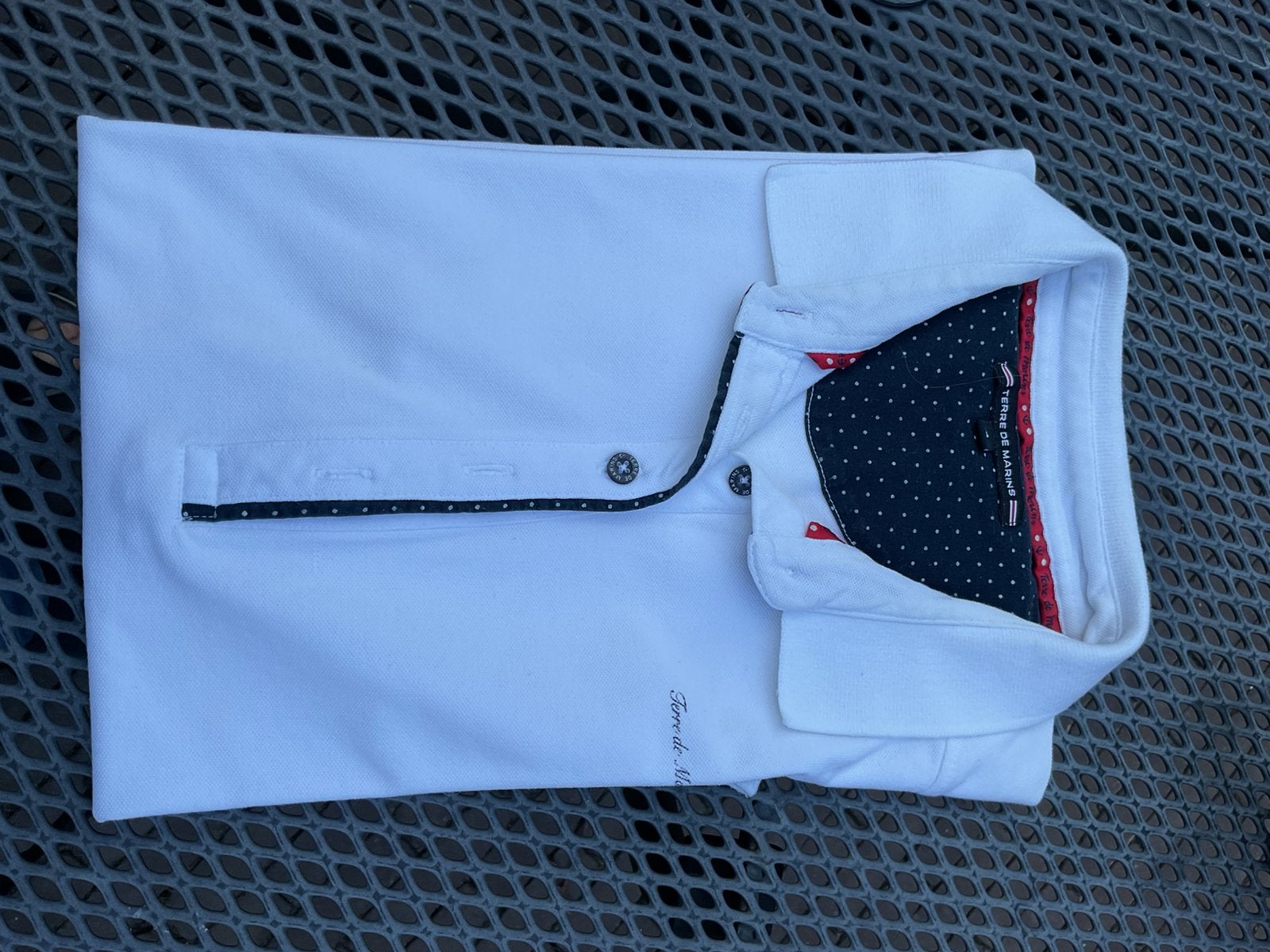 Polo voor dames, terre de marIns, maat 42, Kleding | Dames, Ophalen of Verzenden, Zo goed als nieuw, Maat 42/44 (L), Wit