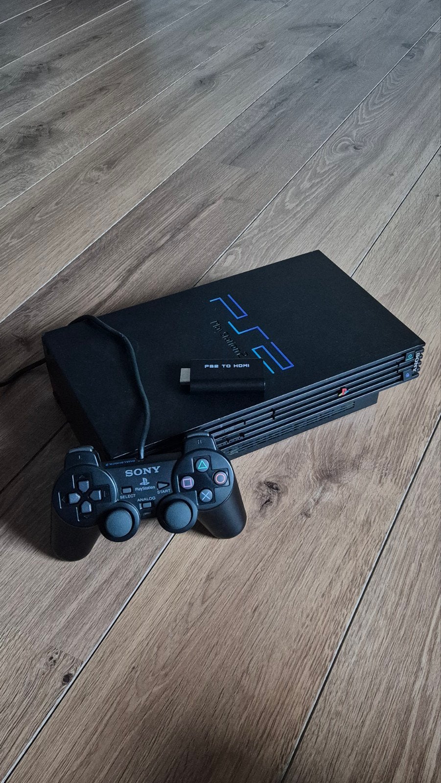 PlayStation 2 (Fat) + Originele Controller + PS2 to HDMI, Games en Spelcomputers, Ophalen, Gebruikt, Met 1 controller, Phat