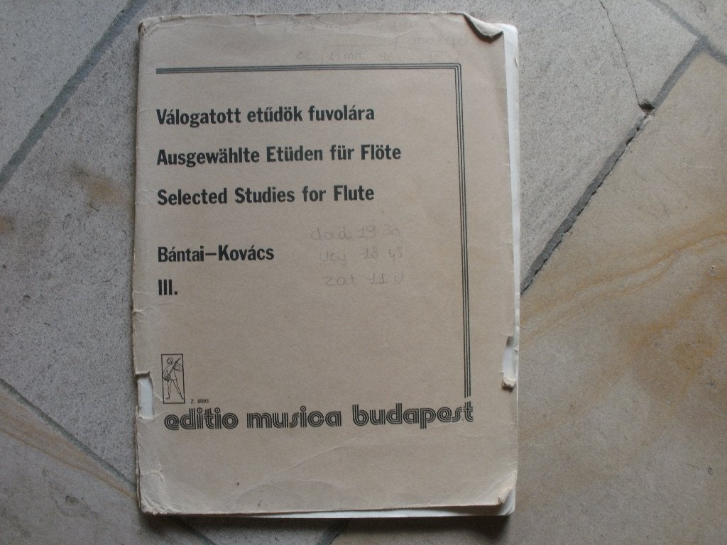 Valogatott étudök fuvolara(muziek voor fluit), Musique & Instruments, Enlèvement, Utilisé