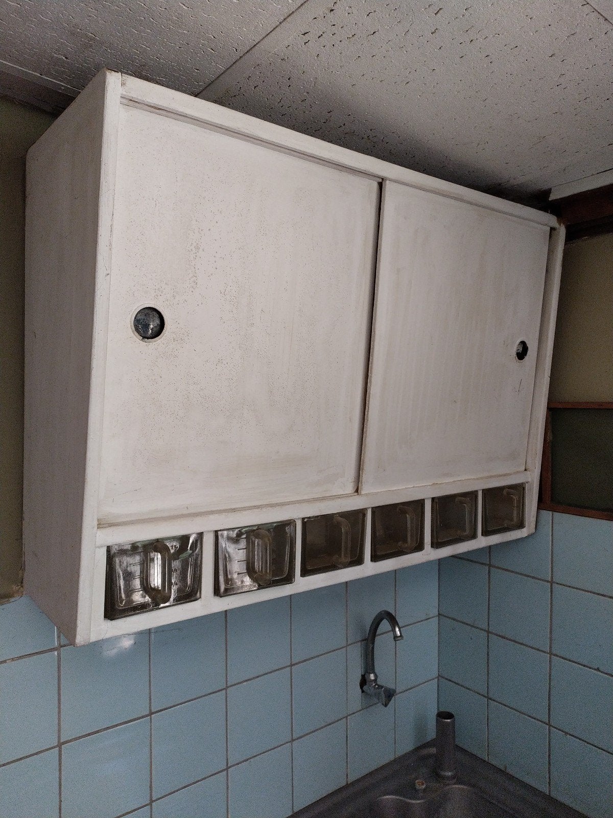 vintage keukenkast, Ophalen, Gebruikt, 100 tot 150 cm, Wit