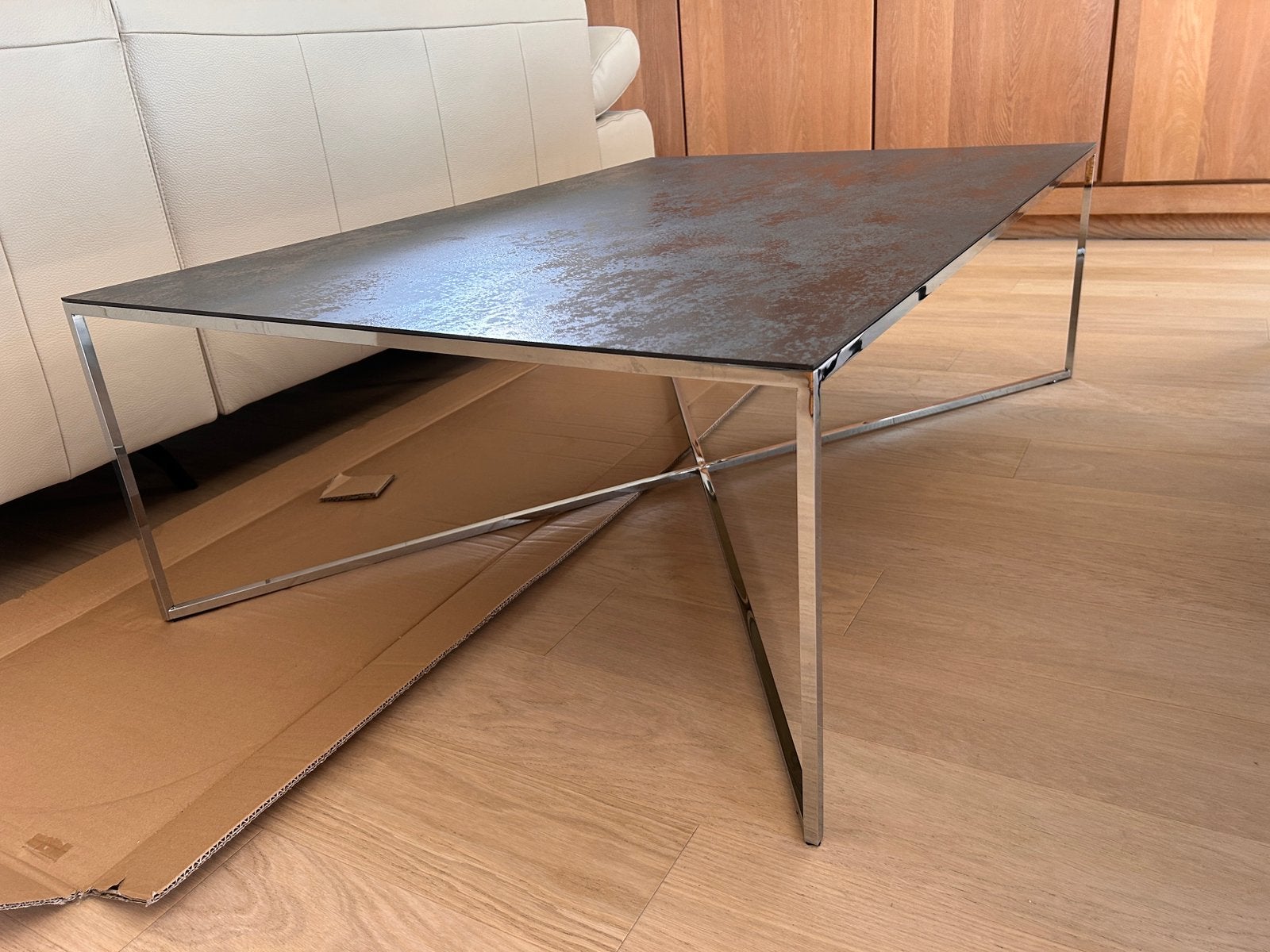 Italiaans Design salontafel, Ophalen, Overige materialen, 100 tot 150 cm, 50 tot 100 cm