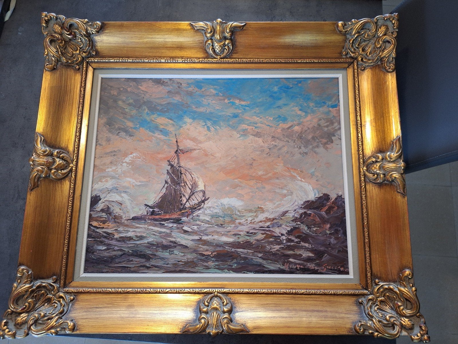 tableau peinture huile sur toile, Antiquités & Art, Enlèvement, Toile