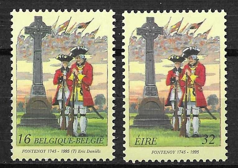 Gezamenlijke uitgifte België - Ierland De slag Fontenoy **, Postzegels en Munten, Postzegels | Europa | België, Ophalen of Verzenden