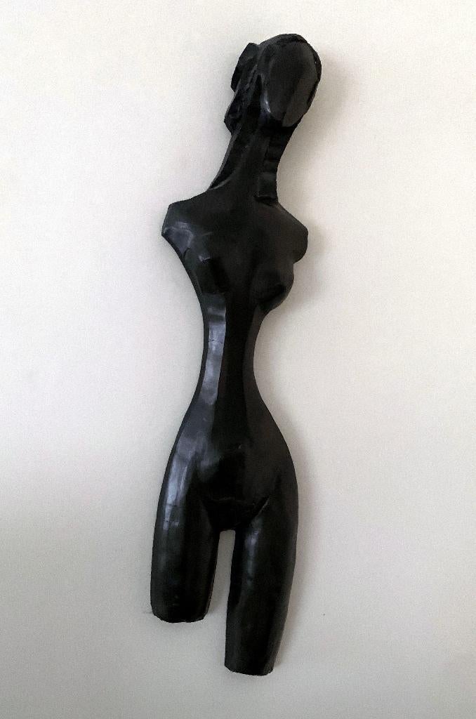 sculptuur klei steen vrouwelijk naakt sculpure beeldhouwwerk, Ophalen, Zwart, Steen of Keramiek, Beeld