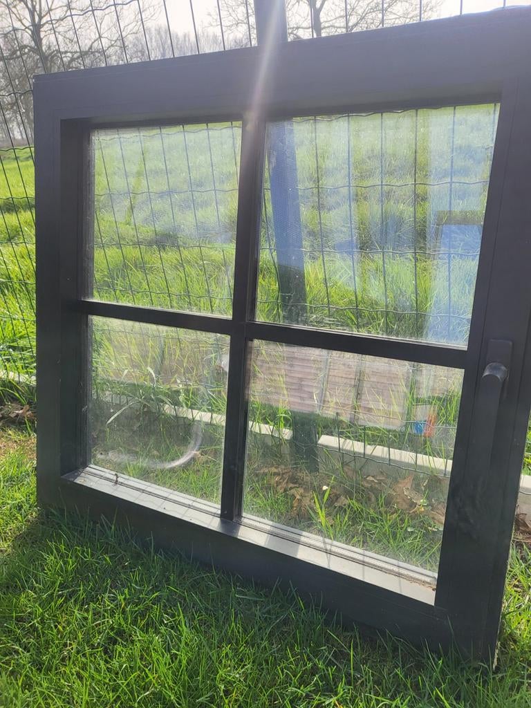 Raam 80x80 RAL 9011S, Bricolage & Construction, Vitres, Châssis & Fenêtres, Enlèvement