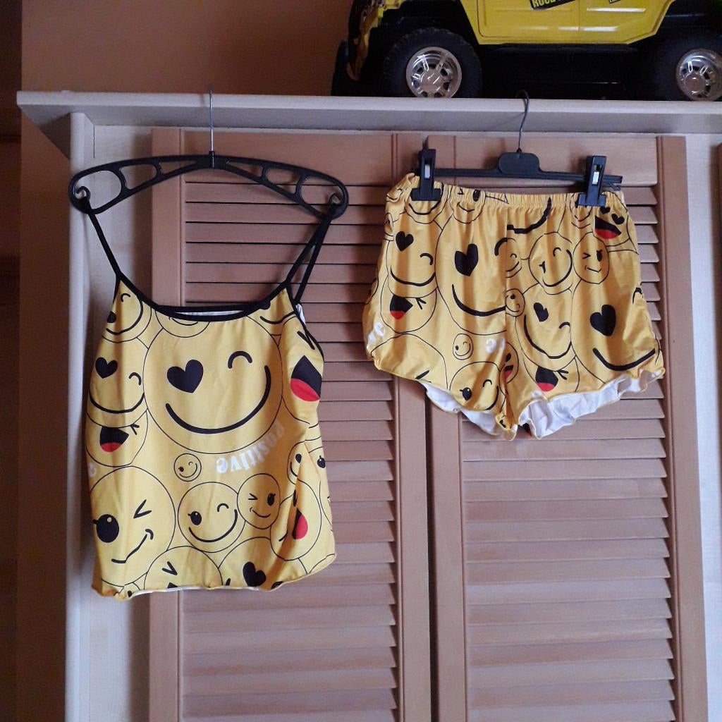 nachtkleding + short, Verzenden, Geel, Nachtkleding