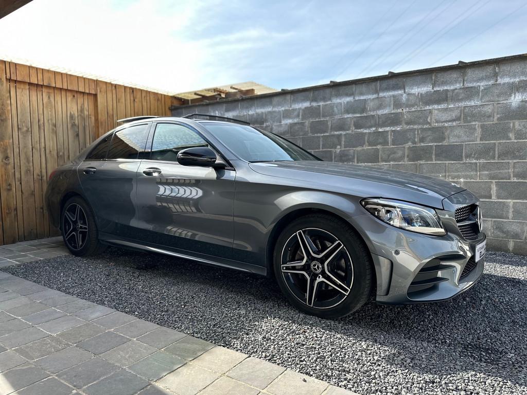 Mercedes-Benz C-Klasse 200 d AMG Line Automaat Pano Led Navi, Autos, Cuir, Argent ou Gris, Achat, Entreprise
