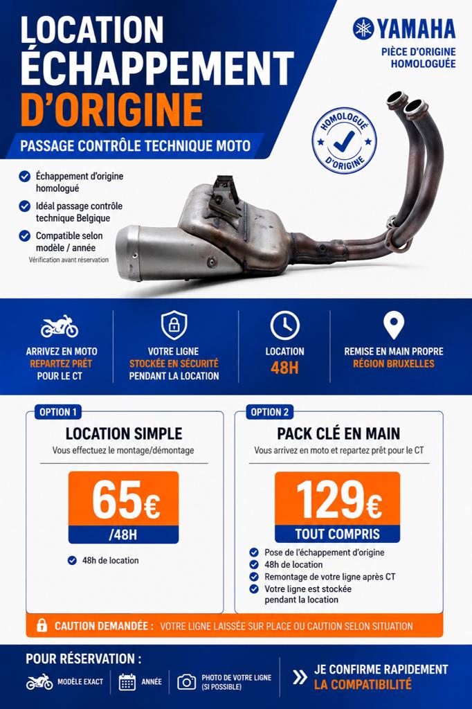 Location échappement origine Yamaha MT07 Tracer XSR, Motos, Enlèvement, Neuf